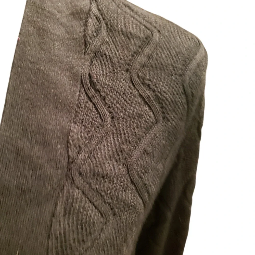 89th & Madison Black Knit Cable Wave Cardigan Sweater Size‎ L